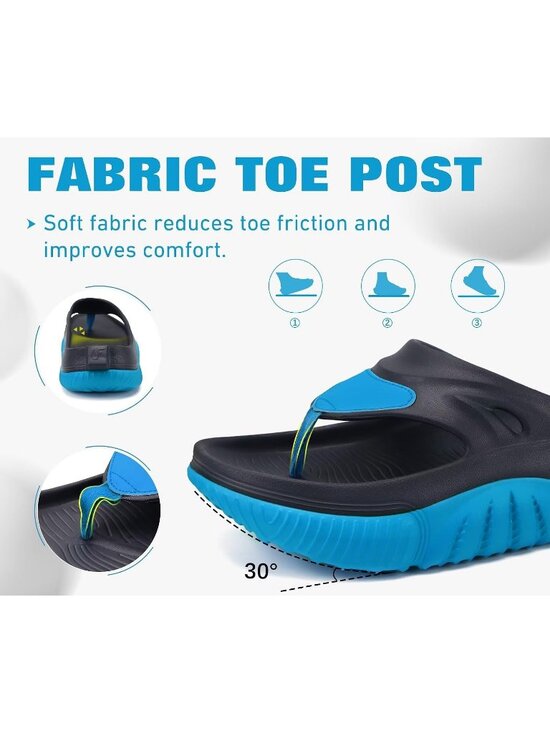 Men\'s Dark Blue Light Blue Orthopedic Footbed Flip Flops Open Toe Sandal Shoes main image 5